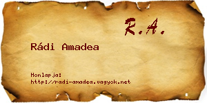 Rádi Amadea névjegykártya